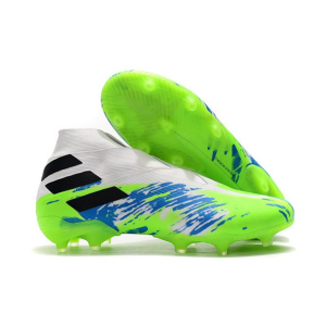Adidas Nemeziz 19+ FG – Bílý Zelená Modrý